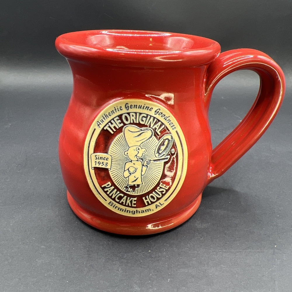 2016 Deneen Pottery The Original Pancake House Red Birmingham Al Coffee Mug